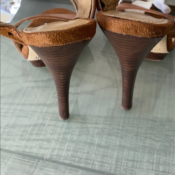 Pilar Abril leather suede open toe ankle heels - Picture 4 of 15